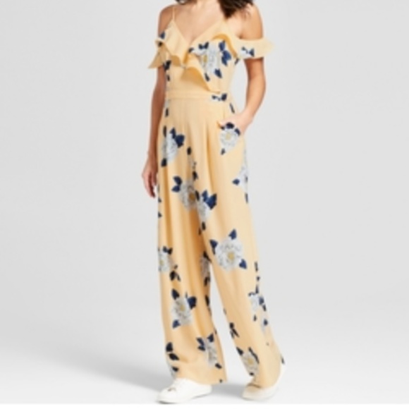 cold shoulder floral jumpsuit